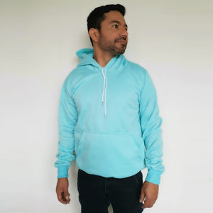 Buzo Capucha de Hombre en Algodón Color Aguamarina